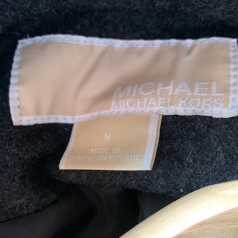 Michael Michael Kors Wool Blend Grey Button Pea Coat Size M - Picture 4 of 6